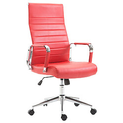 Decoshop26 Fauteuil de bureau en synthétique rouge avec assise rembourrée pivotant BUR10244