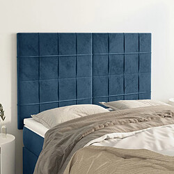 vidaXL Têtes de lit 4 pcs Bleu foncé 72x5x78/88 cm Velours