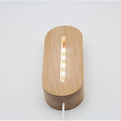 Universal Lampe de bureau LED à base ovale en bois avec interrupteur USB Porte-lampe LED 3D acrylique moderne et légère Base d &'assemblage | Lampe de bureau LED