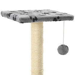 Acheter Arbre à chat avec griffoirs,niche pour chat en sisal 65 cm Gris Motif de pattes -MN15892