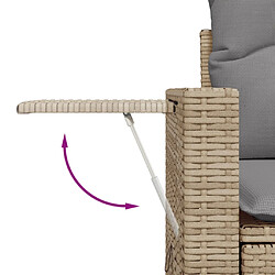 Acheter vidaXL Salon de jardin avec coussins 3 pcs beige résine tressée