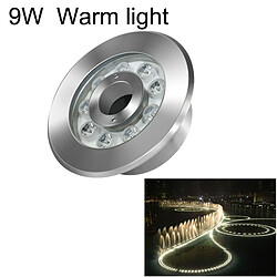 Wewoo 9W paysage anneau LED lumière de fontaine sous-marine en acier inoxydable chaude 