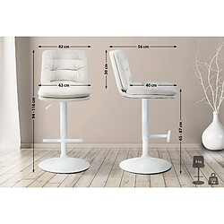 Non Tabouret de bar Damar velours blanc