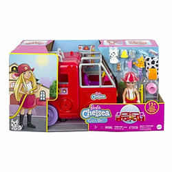 Barbie - Le Camion de Pompiers de Chelsea - Poupée Chelsea 15 cm et Chiot - Camion Transformable - Plus de 15 Accessoires et Autocollants - Dès 3 ans, HCK73