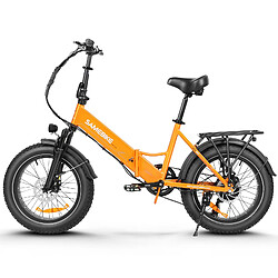 Vélo Électrique SAMEBIKE LOTDM200-II - Moteur 500W Batterie 48V13Ah Autonomie 40KM Freins à Disque Mécaniques - Orange