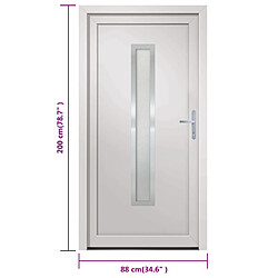 vidaXL Porte d'entrée Blanc 88x200 cm PVC pas cher