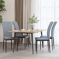 Maison Chic Lot de 4 Chaises à manger,Chaise pour cuisine Gris clair Velours -MN15480