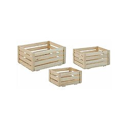 Astigarraga Caisse de rangement en pin brut (Lot de 3). Caisse de rangement en pin brut (Lot de 3)