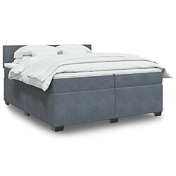 Vidaxl Sommier à lattes de lit et matelas Gris foncé 200x200cm Velours