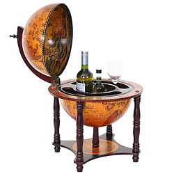 Mendler Globe terrestre, bar de salon HWC-T874, minibar, bois d'eucalyptus 