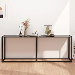 vidaXL Table console Noir 200x35x75,5 cm Verre trempé