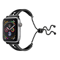 Wewoo Pour Apple Watch Génération 3/2/1 38mm Universal Black Bracelet en acier inoxydable avec un diamant Noir 