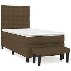 vidaXL Sommier à lattes de lit avec matelas Marron foncé 100x200 cm