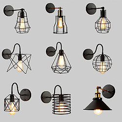 Universal Applique LED Vintage Loft Applique Industrielle Noir E27 Applique Vintage Applique Industrielle Fixture d'éclairage Intérieur (A)