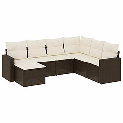 Maison Chic Salon de jardin avec coussins 7 pcs, Ensemble Tables et chaises de jardin, marron résine tressée -GKD469768