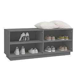 Avis vidaXL Armoire à chaussures Gris 110x34x45 cm Bois de pin massif