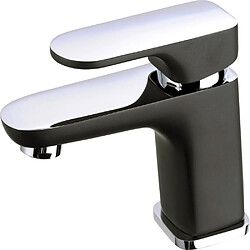 Robinet de salle de bain mitigeur lavabo noir et chrome