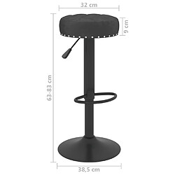 vidaXL Tabourets de bar lot de 2 Noir Velours pas cher