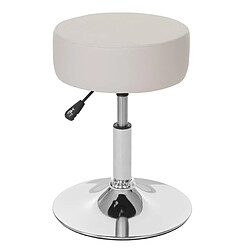 Decoshop26 Tabouret siège polyvalent hauteur réglable pivotant Ø 35cm en synthétique crème 04_0005331 