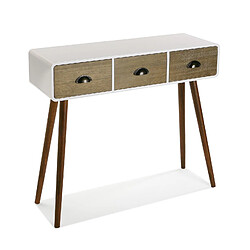 Versa Meuble d'entrée Étroit pour l’Entrée ou Couloir, Table console Bourne 90x30x80,5cm,Bois, Blanc