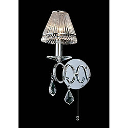 Luminaire Center Applique murale Torino avec interrupteur 1 Ampoule chrome poli/cristal