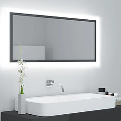 vidaXL Miroir LED salle de bain Gris brillant 100x8,5x37 cm Acrylique 