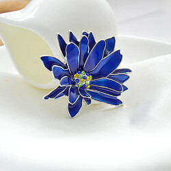 Fleur De Fleur De Fleur D'émail Bleu Broche épingle Dame Robe De Soirée Ornements