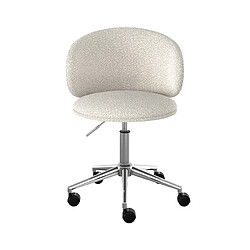 Avis Rendez Vous Deco Chaise de bureau Aurore en tissu bouclé blanc