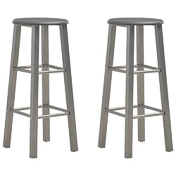 vidaXL Tabourets de bar lot de 2 anthracite MDF