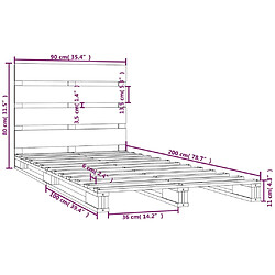 vidaXL Cadre de lit sans matelas 90x200 cm bois de pin massif pas cher