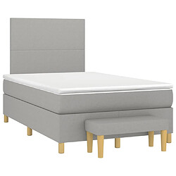 Maison Chic Lit adulte- Lit + matelas,Sommier à lattes de lit et matelas gris clair 120x190 cm tissu -GKD69019