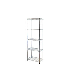 Eurowale Rayonnage métallique KIT CLOSET Série Stylo - 5 étagères - Chromé - 180 x 35 x 60 cm 