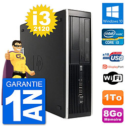 PC HP Compaq 6200 Pro SFF Intel i3-2120 RAM 8Go Disque Dur 1To Windows 10 Wifi - Occasion