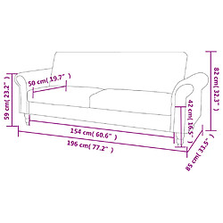 vidaXL Canapé à 2 places convertible accoudoir daim synthétique marron pas cher