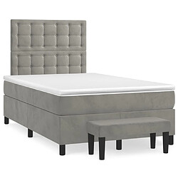 Maison Chic Lit Adulte - Lit simple Lit à sommier tapissier et matelas moelleux - Meuble de Chambre - Gris clair 120x200cm Velours -MN59193