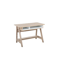 Beliani Bureau en bois clair/Blanc 110 x 60 cm JACKSON