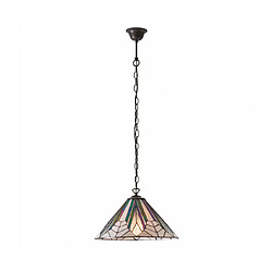 Interiors 1900 Suspension 1 ampoule 40 cm Astoria, verre et métal