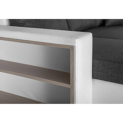 Bestmobilier California - Canapé d'angle réversible - convertible avec coffre et étagère de rangement - en simili et tissu pas cher