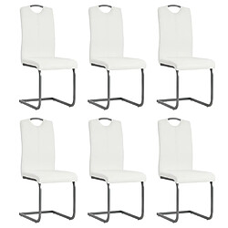 Decoshop26 Lot de 6 chaises de salle à manger cuisine cantilever design élégant synthétique blanc CDS022254 