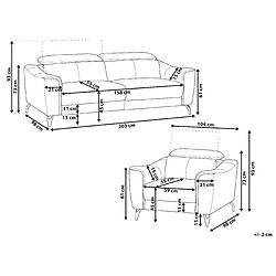 Avis Beliani Ensemble canapé et fauteuil en cuir marron doré 4 places NARWIK