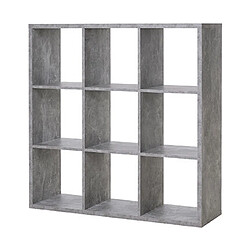 Mes Etagère 9 niches 107,1x32,9x107 cm décor béton - NUXAT