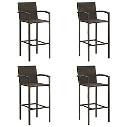 vidaXL Tabourets de bar lot de 4 marron résine tressée