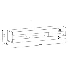 Avis BIM FURNITURE Meuble TV MANTA universel 160 cm à suspendre ou à poser Matera (graphite)