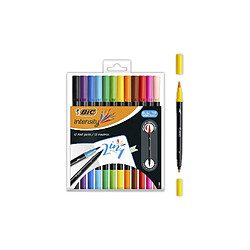 BIC Feutre DUAL BRUSH, 2en1, étui de 12, couleurs assorties ()