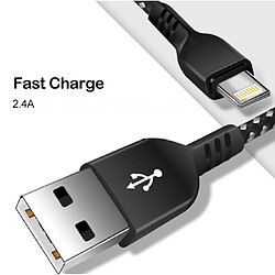 Acheter Câble pour iPhone Maclean, supporte la charge rapide 2.4A, transfert de données, 5V/2.4A, noir, longueur 2m, MCE481