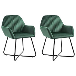 vidaXL Chaises à manger lot de 2 vert velours