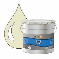 Pok Peinture de Finition Solvantée Laque Semi-Brillante Boiseries Intérieures et Extérieures - 10L - RAL 1013 - Blanc Perlé