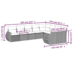 Avis vidaXL Salon de jardin avec coussins 9 pcs beige résine tressée