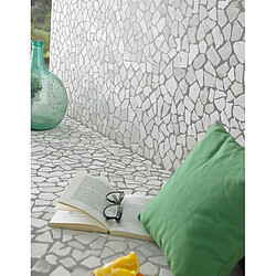 Pegane Carrelage de mosaïque (Boite de 1m²)/ Plaque mosaïque mur et sol en marbre naturel coloris blanc - 30 x 30 cm