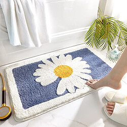 LUUCOZK Tapis de bain antidérapants absorbants à séchage rapide pour salle de bain - Bleu-50x80cm 